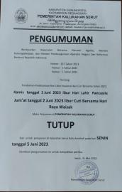 Pengumuman Libur Hari Lahir Pancasila dan Cuti Bersama Hari Raya Waisak